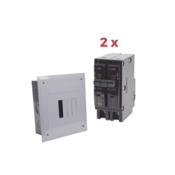 CHINT KITC2Q420E Kit Centro de Carga 4P para empotrar con 2 Interruptores Termicos de 2 Polos 20Amp 120/240Vca 10kA.