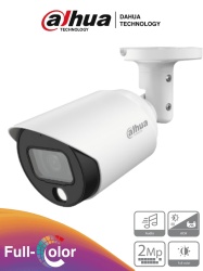 DAHUA DAH3950033 DAHUA HAC-HFW1239T-A-LED - Camara Bullet Full Color de 2 Megapixeles/ 1080p/ Microfono Integrado/ Lente de 3.6mm/ Metalica/ WDR Real de 130 dB/ Leds para 20 mts/ IP67/ Starlight/