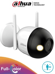 DAHUA DHT0030167 DAHUA F4CN-LED - Camara IP Bullet Wifi de 4 Megapixeles/ Full Color/ Microfono Integrado/ 30 Mts de Luz Visible/ Ranura para MicroSD/ IA con Deteccion de Humanos/ IP67/