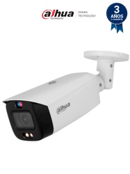 DAHUA DHT0030170 DAHUA IPC-HFW3449T1-AS-PV-V2 Camara IP Bullet 4MP ofrece TiOC WizSense AcuPick Iluminador Dual Disuasion Activa Lente 3.6mm asi como sirena y estrobo azul y rojo SMD 4.0 y prot