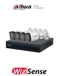 DAHUA DHT0260006 DAHUA KIT/XVR1B08-I/4-B1A21N-U - Kit de Videovigilancia con DVR Cooper-I WizSense IA 8 canales 2 IP o Hasta 10 Canales IP y 4 camaras B1A21-U de 2MP. Graba en H.265 y permite busq