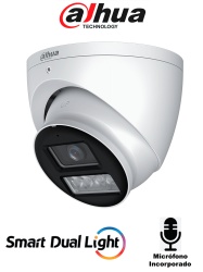 DAHUA DHT0300090 DAHUA HAC-HDW1239TN-IL-A-S3 - Camara Domo de 2 Megapixeles/ Iluminador Dual InteligenteFull Color/ Lente de 2.8 mm/ 107 Grados/ Microfono Integrado/ WDR Real de 130 dB/ 40 Metros de I