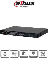 DAHUA DHT3720026 DAHUA DH-S4101-24ET2GF-360-C - Switch Administable en la Nube de 26 puertos/24 puertos PoE Hasta 360 Watts/Hasta 250 mts de Conexion/PoE watchdog /10/100 Mbps/Poe 2.0/ 8.8 Gbps/2 Ptos