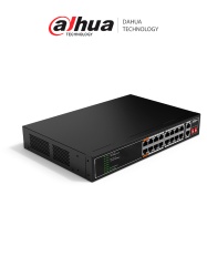 DAHUA DHT3720051 DAHUA SF1018LP - Switch PoE de 18 Puertos/ 135 Watts Totales/ 16 Puertos PoE 10/100/ 2 Puertos Uplink 10/100/1000/ Switching 7.2 Gbps/ Compatible con Standares:IEEE802.3af; IEEE802.3a