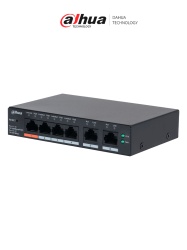 DAHUA DHT3720062 DAHUA DH-CS4006-4ET2ET-60 - Switch PoE de 6 Puertos Administrable con 4 PoE (10/100 Mbps) y 2 uplink (10/100 Mbps). Total de 65 W PoE administracion en la nube con DoLynk Care carca