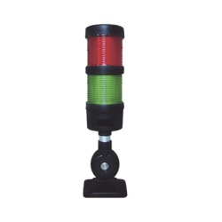EPCOM INDUSTRIAL SIGNALING EI-2-RG-24 Torre LED Indicadora de estado de 2 niveles color Rojo y Verde con Buzzer integrado a 85 dB a 24 VCD con Montaje incluido de 60 mm de diametro