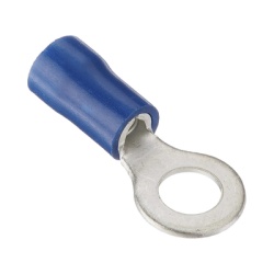 EPCOM POWERLINE AE34162 Terminal tipo ojo / 1 / 4 " / 16 - 14 AWG / Azul / Paquete de 25 piezas.