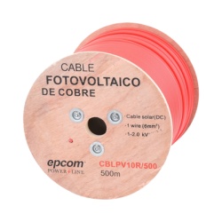 EPCOM POWERLINE CBL-PV-10R/500 Carrete de 500 Metros / Cable Fotovoltaico Rojo / Material COBRE / 6mmÂ² (10AWG) / 2000 Vcc