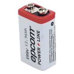 EPCOM POWERLINE ER-9V Batería de Litio 9V / 1200 mAh / Cloruro de Tionilo / No Recargable / Operación -60°C a +85°C / Acero Inoxidable