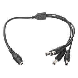 EPCOM POWERLINE JR-F52 Cable Divisor de Energía DC / Jack Hembra 3.5 mm a 4 Macho / 22AWG / 1-24 VCC / 5A a 12VCC / 19 cm