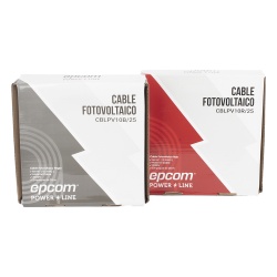 EPCOM POWERLINE KIT2CBLPV10RB/25 Kit Cable Fotovoltaico / 2 Rollos 25 m (82 ft) / 10 AWG 6 mm² / 1000/2000 V / -40°C a 120°C / Rojo/Negro