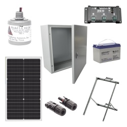 EPCOM POWERLINE PL12K Kit Solar 12 Vcc / Panel 50 W / Controlador 10 A / Batería 100 Ah / Gabinete IP66 / Montaje en Poste