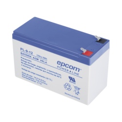 EPCOM POWERLINE PL912 Bateria 12 Vcc / 9 Ah / UL / Tecnologia AGM-VRLA / Para uso en equipo electronico Alarmas de intrusion / Incendio/ Control de acceso / Video Vigilancia / Terminales F1 / Cargador