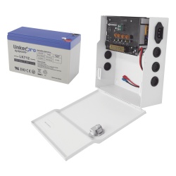 EPCOM POWERLINE PLK12DC4ABK/K Fuente de Alimentación con Respaldador / 96-264 VCA / 11-15 VCC @ 4 A / Batería AGM 12 VCC 7 Ah / Salida Temporizada 0-45 s / 214.5x200x71 mm