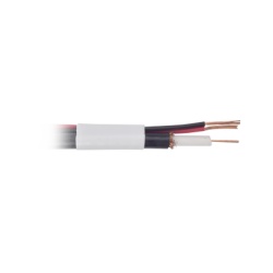 EPCOM POWERLINE PRO-RG-59VW Bobina de cable coaxial RG59 de 150 m con 95% de cobre y 2 conductores calibre 18 para alimentacion para Aplicaciones de CCTV Color Blanco