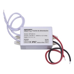 EPCOM POWERLINE WP12DC1A Fuente de alimentación / 12 VCC / 1 A / IP67 / 46x20x30 mm / -30°C a 50°C / 100-240 VCA - Img 2