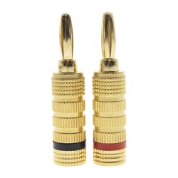 EPCOM PROAUDIO EP-BSC-KIT Kit Conector Banana Tipo Tornillo para Bocinas | Instalaciones Profesionales de Audio | Chapado en Oro | Color Negro + Rojo (2 Piezas)
