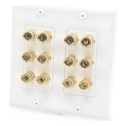 EPCOM PROAUDIO EP-WP6S Placa de Pared para Altavoces / 12 Postes Tipo Banana / 6 Canales / Conectores Chapados en Oro / Instalación sin Soldadura - Img 2
