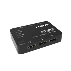 EPCOM PROAUDIO EPC-B51 Switch HDMI 5x1 | 18Gbps | 4K@60Hz | YCbCr 4:4:4 | HDR Dolby Vision y HLG | Soporte 3D | Conmutacion Automatica y Manual | Diseno Compacto