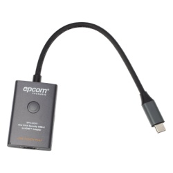 EPCOM PROAUDIO EPCUCH1 Adaptador USB-C a HDMI con Seguridad de Un Clic | Resolucion 4K Ultra HD 60Hz | HDMI 2.0b 18 Gbps | DP 1.2a | Silenciamiento de Video Instantaneo | Proteccion ESD ±8kV | Audio
