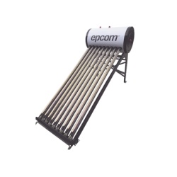 EPCOM STE-LPWH90 Boiler Solar de 90L Baja Presion con 9 Tubos de Vacio de Mayor Resistencia y Termotanque Inoxidable de Grado Alimenticio Resistentes a Granizo de Hasta 25 mm/ l Incluye Anodo de Magn