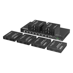 EPCOM TITANIUM TT-828N Kit Divisor y Extensor HDMI | 1x8 | Hasta 70 m |Resolucion 4K @ 60 Hz | Cat 6/6a/7 | IPCOLOR | CERO LATENCIA | Puerto S/PDIF | EDID | RS232 | Salida Loop / PoC
