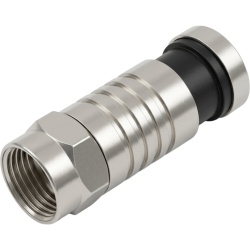 EPCOM TITANIUM TT-CON-509-RG6 Conector F Macho de Compresion para cable RG-6 Cuerpo de Bronce Niquelado.