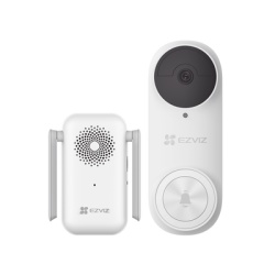 EZVIZ CS-DB2KIT Timbre con Camara Wi-Fi (Doorbell) de Bateria Recargable / Libre de Cables / Uso Exterior Con Proteccion (IP65) / Camara 3 Megapixel / Llamada a la App / Incluye Timbre Para Interior C