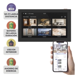 EZVIZ CS-SD7 Pantalla Inalambrica / Con Bateria Recargable 4600mAh / Wi-Fi / Ideal Para Escritorio o Pared / Vista en Vivo de Camaras EZVIZ / Compatible con Videoportero CS-HP7 para ver Camara y Apert