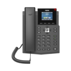 FANVIL X3SPPRO Telefono IP empresarial para 4 lineas SIP con pantalla LCD de 2.4 pulgadas a color Opus y conferencia de 6 participantes PoE.