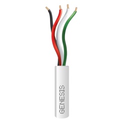 GENESIS 2104-1101/1000 Bobina de 305 Metros (1000 Pies) / Cable de Cobre / 4 x 22 AWG / Riser / Color Blanco / Para Aplicaciones de Alarmas de Intrusion y Automatizacion