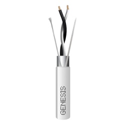 GENESIS 3320-1001 Carrete de 305 Metros (1000 Pies) / Cable 2 x 22 AWG / Color Blanco / Blindado / Plenum / Trenzado para Aplicaciones de Transmision de Datos a Alta Velocidad para Automatizacion EIA-
