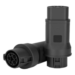 GREENC T1/T2 Adaptador de Conector EV / Entrada Tipo 1 (SAE J1772) / Salida Tipo 2 (IEC 62196-2) / 7 kW / 32 A / 220 V AC / Monofasico / Compacto y Portatil