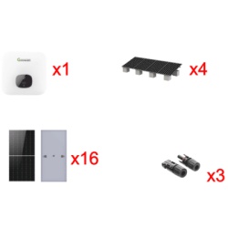 GROWATT MIN10000KIT1 Kit Solar Interconexion / 10kW 220Vca / Inversor GROWATT / Montaje Incluido