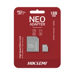 HIKSEMI by HIKVISION HS-TF-C1/128G/NEO/A Memoria microSD con Adaptador Ideal para Celular o Tablet / 128 GB / Multiproposito / Clase 10 / 92 MB/s Lectura / 50 MB/s Escritura