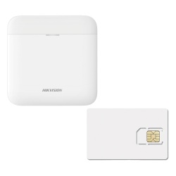 HIKVISION AXPRO-KIT-GSM-1Y Kit de Alarma / Hub con batería de respaldo / Wi-Fi 2.4 GHz / 3G/4G / 48 zonas / 600MB datos 1 año