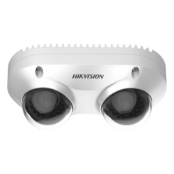 HIKVISION DS-2CD6D52G0-IHS PanoVu Series / Lente Dual de 5 Megapixel / 2 Lentes Fijos de 2.8 mm / Recomendado para Pasillos o Esquinas / IP67 / IK10 / PoE / WDR 120 dB / 10 mts IR / Entrada y Salida de Audio y Alarma / MicroSD