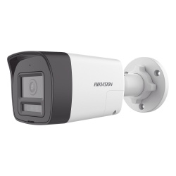 HIKVISION DS-2CE16D0T-LTS Cámara Bala TURBOHD / 2 Megapixel / Dual Light 30 m (98.4 ft) IR + 20 m (65.6 ft) Luz Blanca / Audio Bidireccional Full Duplex / IP67 / Metal