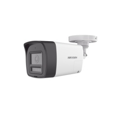 HIKVISION DS-2CE16U0T-LTS [Audio Bidireccional + Dual Light + ColorVu] Bala TURBOHD 4K (8 Megapixel) / Lente 2.8 mm / 30 mts IR EXIR + 20 mts Luz Blanca / Microfono y Bocina Integrado / Exterior IP67