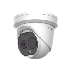 HIKVISION DS-2TD1228T-2/QA(B) Turret IP Dual / Termica 2.1 mm (256 x 192) / Optico 2.2 mm (4 Megapixel) / Termometrica / Deteccion de Temperatura / PoE /Exterior IP66 / Sirena y Luz Intermitente Integ