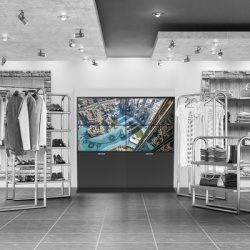 HIKVISION DS-CW2X2LUY-55 Kit Videowall Comercial 2X2 / Incluye 4 Pantallas 55" / Controlador de 2 Entradas HDMI / Base de Piso