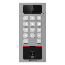 HIKVISION DS-K1T502DBWX-CQR Terminal de Control de Acceso / Lector QR Exterior / Videoportero 2 MP / IP65 & IK09 / 100,000 Tarjetas / 300,000 Eventos / Bluetooth y App