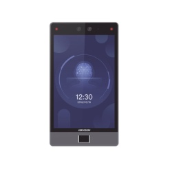HIKVISION DS-K1T680D-FE1 Terminal de Control de Acceso Facial / Pantalla Tactil 8" HD / Reconocimiento Dual Rostro + Huella / 100 000 Rostros / 100 000 Huellas / PoE 802.3at / IP65 / Videoportero IP /