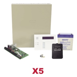 HONEYWELL HOME RESIDEO VISTA48KIT5/6160RF Kit mayorista 5 unidades / Panel híbrido intrusión / 8 zonas cableadas, ampliable a 48 / Teclado 6160RF / Transformador y batería