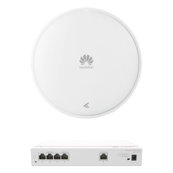 HUAWEI KIT380AP371 Kit de Router Multi-Servicio / 1 puerto 10/100/1000 Mbps(WAN) / 4 puertos 10/100/1000 Mbps(LAN) PoE / 50W + Punto de Acceso Wi-Fi 7 / 3.57 Gbps / MU-MIMO 2x2 (2.4GH y 5GHz) / Smart