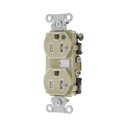 HUBBELL HUB-8300-IVTRA Contacto Duplex de 20 A 250 V CA/ Nema 6-20R / Grado Hospitalario / Color Marfil.