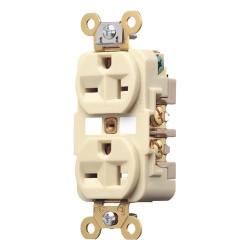 HUBBELL HUB-HBL-5462I Contacto Duplex 20 A 250 V / 2 Polos 3 Hilos / Nema 6-20R / Grado Industrial /Color Marfil.