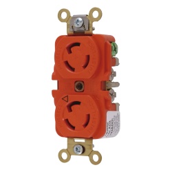 HUBBELL HUB-IG-4700A Receptaculo Duplex de Media Vuelta / 15 A 125 V CA / 2 Polos 3 Hilos / Nema L5-15R