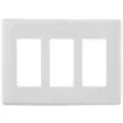 HUBBELL HUB-NPS-263W Tapa para Caja de 3 Espacios/ Contacto Duplex / Tornillos Ocultos / Color Blanco.