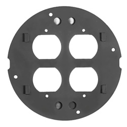 HUBBELL HUB-S1SP-DU Sub-Placa / Duplex Doble / Aluminio Fundido / Acabado Negro en Polvo / Montaje Empotrado.